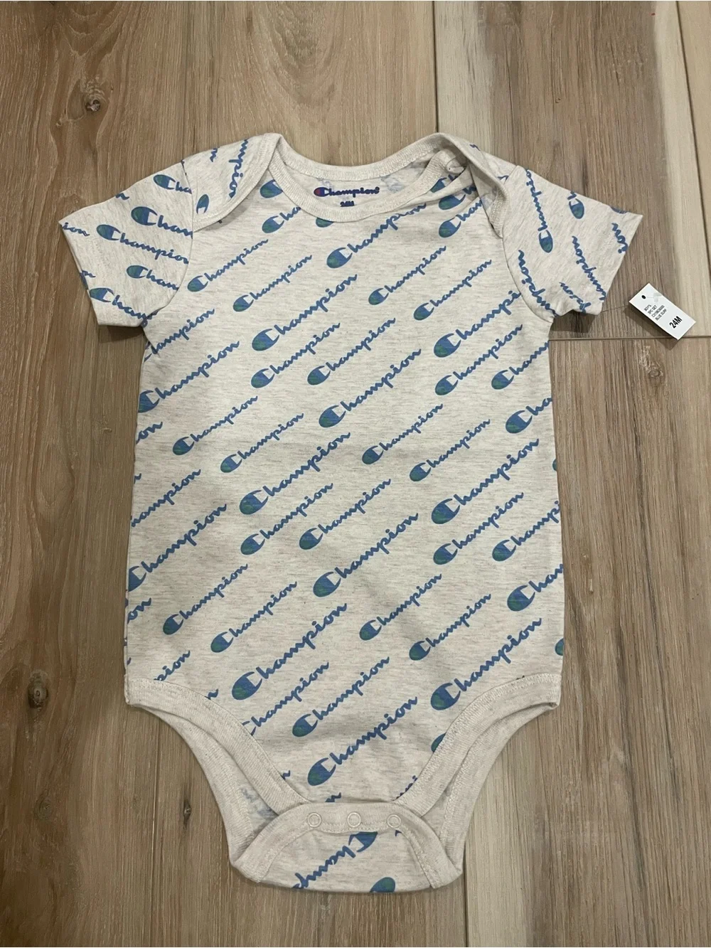 Champion Baby Bodysuit Set in Sage Green, White & Blue